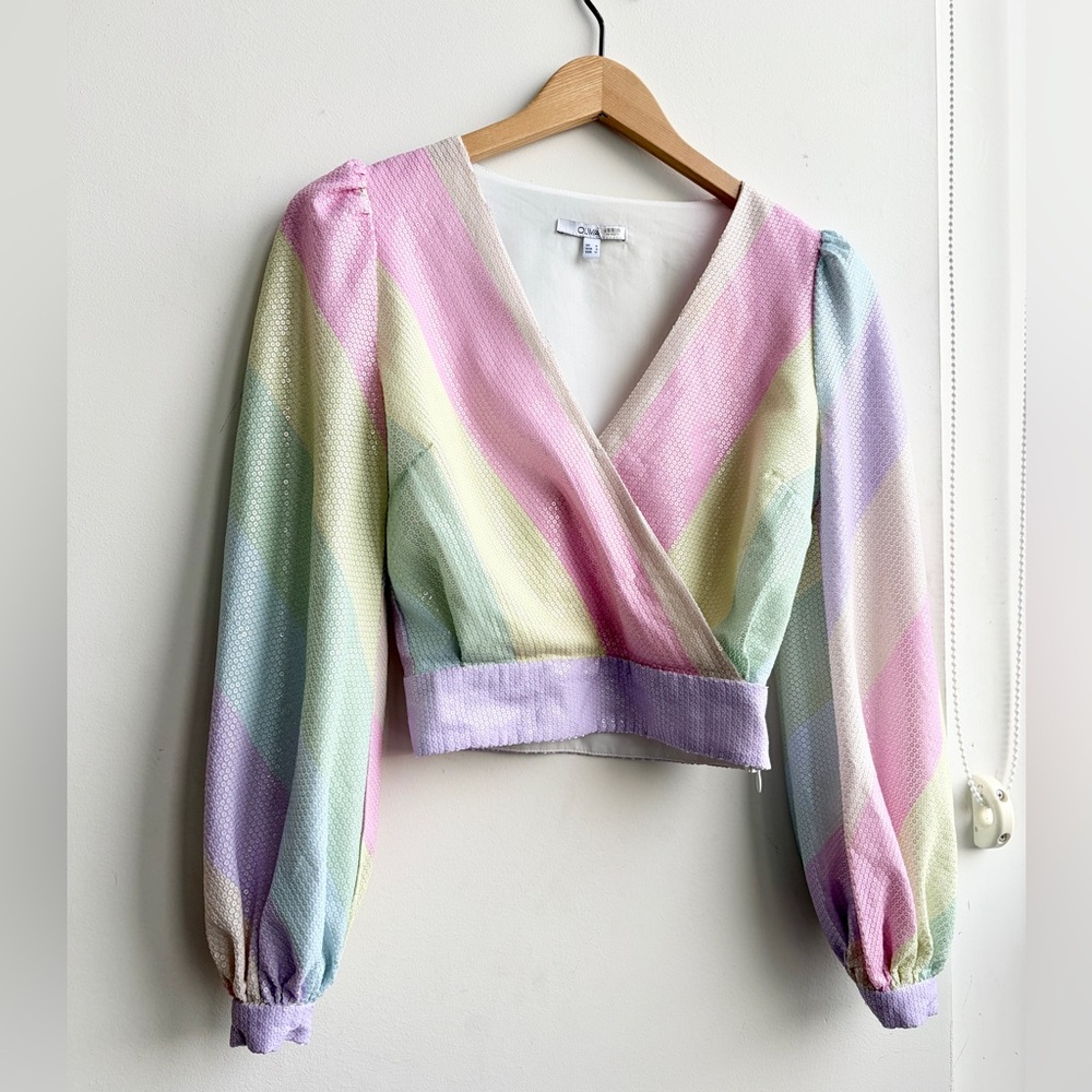 Olivia Rubin Kendall Sequin Top pastel